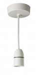 Eurolite PL618B22 Enhance White plastic BC pendant short skirt, 6 inch